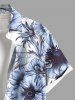 Chemise hawaïenne grande taille à imprimé fleurs et feuilles, avec poches et boutons, pour homme - Blanc L