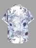 Chemise hawaïenne grande taille à imprimé fleurs et feuilles, avec poches et boutons, pour homme - Blanc XL