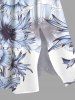 Robe mi-longue hawaïenne fendue à imprimé fleurs et feuilles grande taille - Blanc 6X