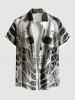 Chemise grande taille à boutons et poches pour homme, motif squelette et tête de mort, pour Halloween - Gris Clair M