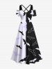 Halloween Two Tone Bat Print Plus Size Matching Outfit For Couples -  