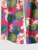 Pineapple Flamingo Print Plus Size Matching Hawaii Beach Outfit For Couples -  