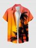 Coconut Tree Sun Ombre Print Plus Size Matching Hawaii Beach Outfit For Couples -  
