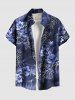 Flower Leaf Branch Waterwave Print Plus Size Matching Hawaii Beach Outfit For Couples -  
