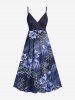 Flower Leaf Branch Waterwave Print Plus Size Matching Hawaii Beach Outfit For Couples -  