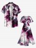 Spiral Tie Dye Print Plus Size Matching Hawaii Beach Outfit For Couples -  