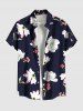 Matching Hawaii Shirt and Romper Plus Size Beach Outfit Flower Leaf Print For Couples -  
