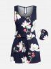 Matching Hawaii Shirt and Romper Plus Size Beach Outfit Flower Leaf Print For Couples -  