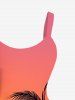 Plus Size Coconut Tree Sun Ombre Print Hawaii Tank Dress -  