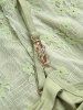 Robe trapèze torsadée à empiècements en dentelle florale - Vert clair XL