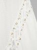 Lace-up Grommets Lace Trim Shell Buckle Ruffles Asymmetrical Tank Dress -  