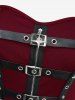 Star Zipper PU Strap Grommet Buckle Layered A Line Tank Dress -  