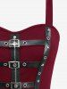 Star Zipper PU Strap Grommet Buckle Layered A Line Tank Dress -  