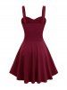 Star Zipper PU Strap Grommet Buckle Layered A Line Tank Dress -  