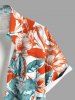 Plus Size Flowers Leaf Print Buttons Pocket Hawaii Shirt For Men -  