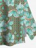 Plus Size Hibiscus Flowers Leaf Print Split Hawaii Skirt -  