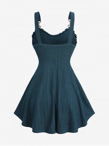 Ruched Chains Panel Silk Waist Tank Top and Rose Lace Braid Hollow Out Flare Pants Plus Size Outfit