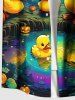 Halloween Pumpkin Duck Pond Print Plus Size Matching Outfit For Couples -  