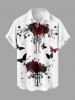 Ink Painting Rose Flower Tassel Butterfly Print Plus Size Matching Outfit For Couples -  