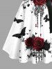 Ink Painting Rose Flower Tassel Butterfly Print Plus Size Matching Outfit For Couples -  