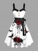 Ink Painting Rose Flower Tassel Butterfly Print Plus Size Matching Outfit For Couples -  