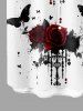 Ink Painting Rose Flower Tassel Butterfly Print Plus Size Matching Outfit For Couples -  