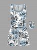 Matching Hawaii Shirt and Romper Plus Size Beach Outfit Flowers Leaf Printed for Couples -  