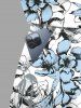 Matching Hawaii Shirt and Romper Plus Size Beach Outfit Flowers Leaf Printed for Couples -  