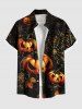 Halloween Pumpkin Leaf Spider Web Print Plus Size Matching Outfit For Couples -  