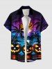 Halloween Pumpkin Coconut Tree Moon Bat Print Plus Size Matching Outfit For Couples -  