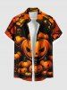 Tenue assortie grande taille pour couple, motif citrouille, lune, étoiles et arbre, pour Halloween - Orange 