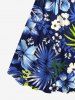 Hibiscus Flowers Tropical Leaf Print Plus Size Matching Hawaii Beach Outfit For Couples -  