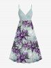 Flowers Leaf Print Plus Size Matching Hawaii Beach Outfit For Couples -  