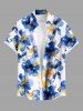 Ombre Watercolor Flower Print Plus Size Matching Hawaii Beach Outfit For Couples -  