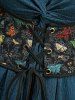 Plus Size Renaissance Peasant Corset Lace Up Cold Shoulder Handkerchief Hem Dress -  