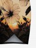 Plus Size Hibiscus Flower Sunset Print Hawaii Convertible Beach Cover Up -  