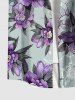 Plus Size Flowers Leaf Print Buttons Pocket Hawaii Shirt For Men -  