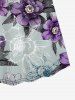 Plus Size Flowers Leaf Print Surplice Hawaii Cami Dress -  