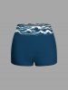 Sailboat Octopus Sea Waves Bird Print Hawaii Cruise Twist Halter Backless Boyleg Tankini Swimsuit -  