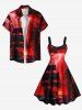 Plus Size Sailboat Sea Lightning Ombre Galaxy Print Hawaii Cruise A Line Dress -  