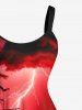 Plus Size Sailboat Sea Lightning Ombre Galaxy Print Hawaii Cruise A Line Dress -  