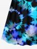 Plus Size Spiral Tie Dye Print Hawaii Surplice A Line Cami Dress -  