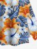 Plus Size Tropical Leaf Hibiscus Flower Print Hawaii Split A Line Skirt -  