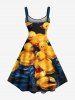 Plus Size Ducks Oil Painting Print Hawaii Tank Dress -  