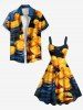 Plus Size Ducks Oil Painting Print Hawaii Tank Dress -  