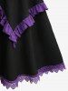 Lace Up Contrast Piping Ruffles Textured Layered A Line Tank Dress -  