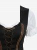 Lace Up PU Strap Grommets High Low Asymmetric Dress -  