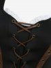 Lace Up PU Strap Grommets High Low Asymmetric Dress -  