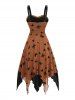 Butterfly Flocking Layered Handkerchief Caimi Dress -  
