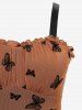 Butterfly Flocking Layered Handkerchief Caimi Dress -  